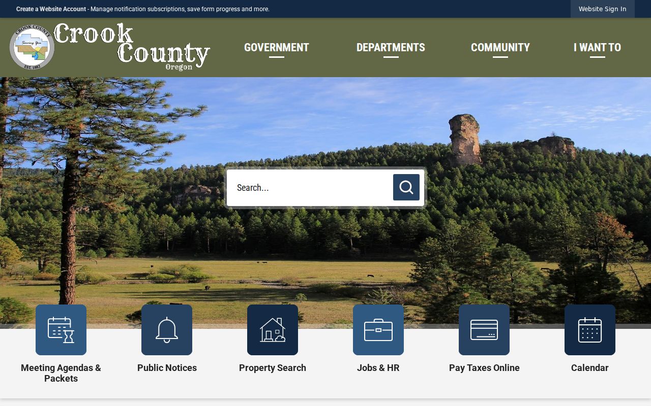 Crook County Sheriff's Office service navigation for jail and records
