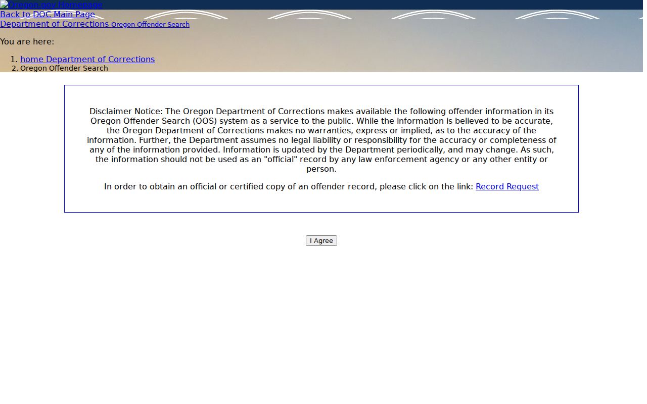 Crook County criminal records through Oregon Offender Search
