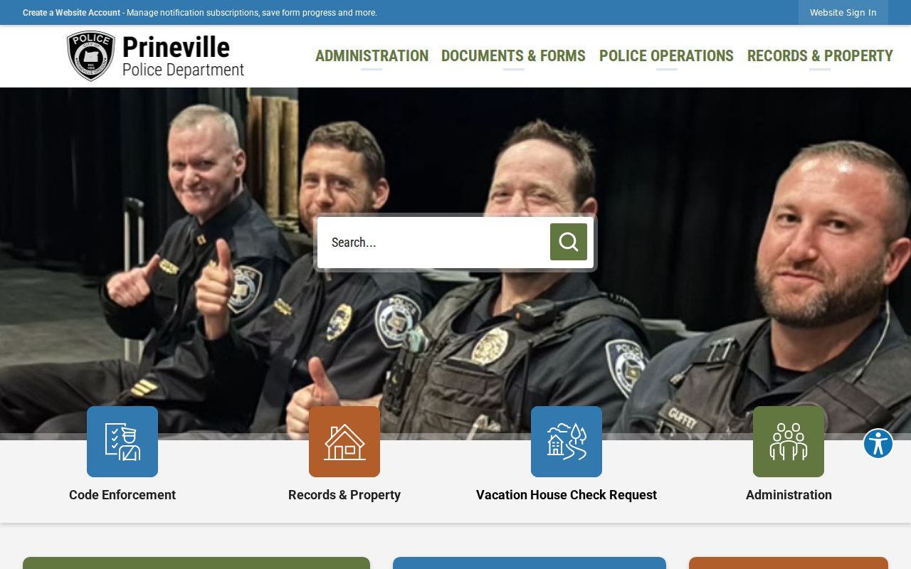 Prineville police building for criminal record requests